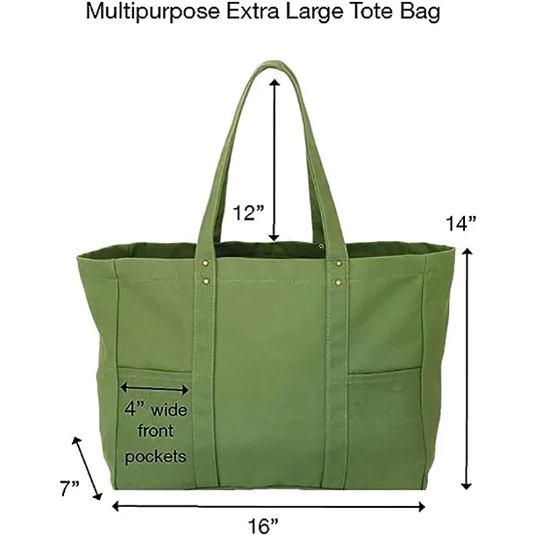 Extra Heavyweight Large Personalized Boat Tote Cotton Canvas Tote Bag Reusable Custom Tote