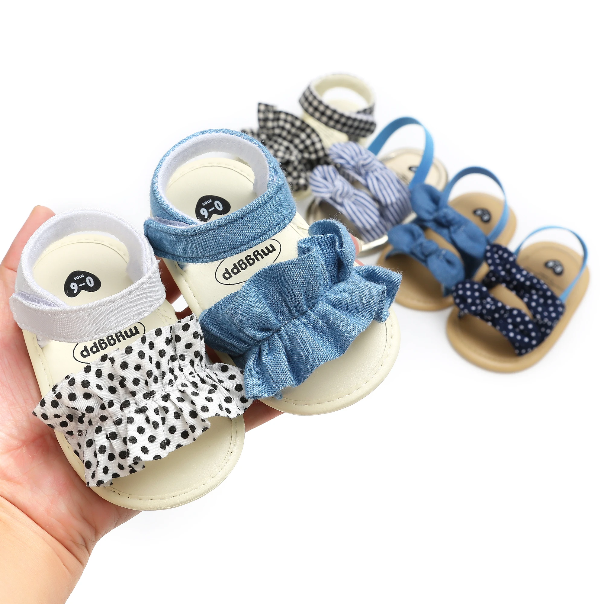 New Fashion Flower Hook&Loop Shoes Soft Sole Prewalker Baby Girl Sandals & Slippers