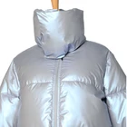 Waterproof Women Jacket Shiny Waterproof Fabric Cropped Bubble Coat Winter Women Padded Down Jacket