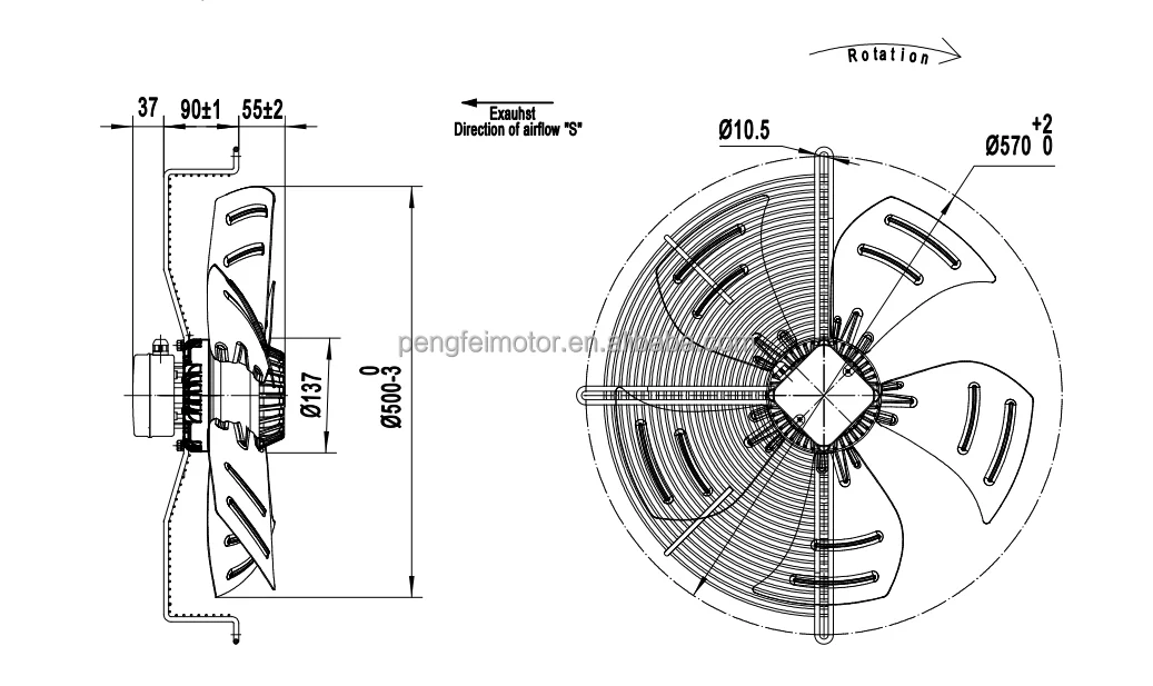 Industrial Refrigerator, 380v, 900, 710mm, Axial - detail 20