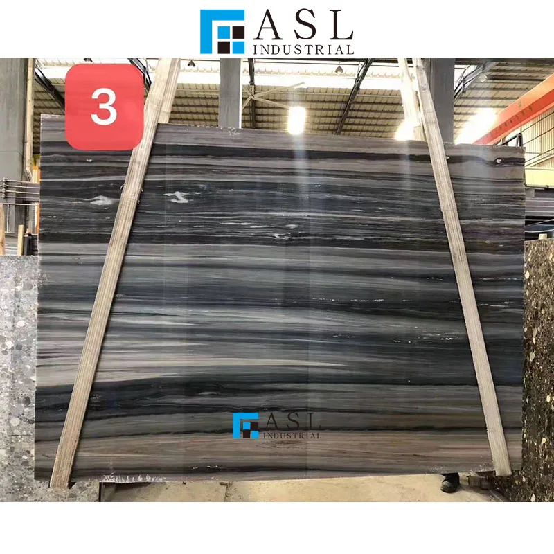 Best quality straight veins palissandro Italy marmara white light blue marble