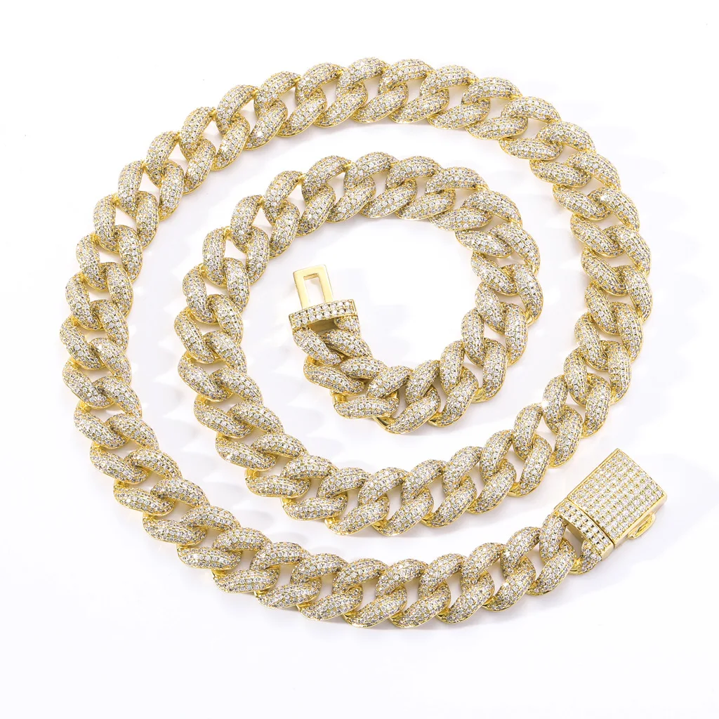 Necklace Hip Hop 12mm Diamond Cuban 