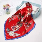 Silk Scarf 90*90cm Design Long Silk Satin Shawl Female Hijab Scarf Printing Satin Silk Scarf