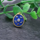 Charms Popular Oil Dip Enamel Metal Oval Shape Royal Blue Color Bracelet Charms Jewelry Making Accessories