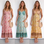 Women's Women 2021 Summer Women's Bohemian Sling Floral Long Dress
