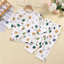 Kid Cute Clothes Casual Long Sleeve Children Baby Kids 100% Cotton Pajamas Girls Boys Sleepwear Pjs 2 Pieces Set