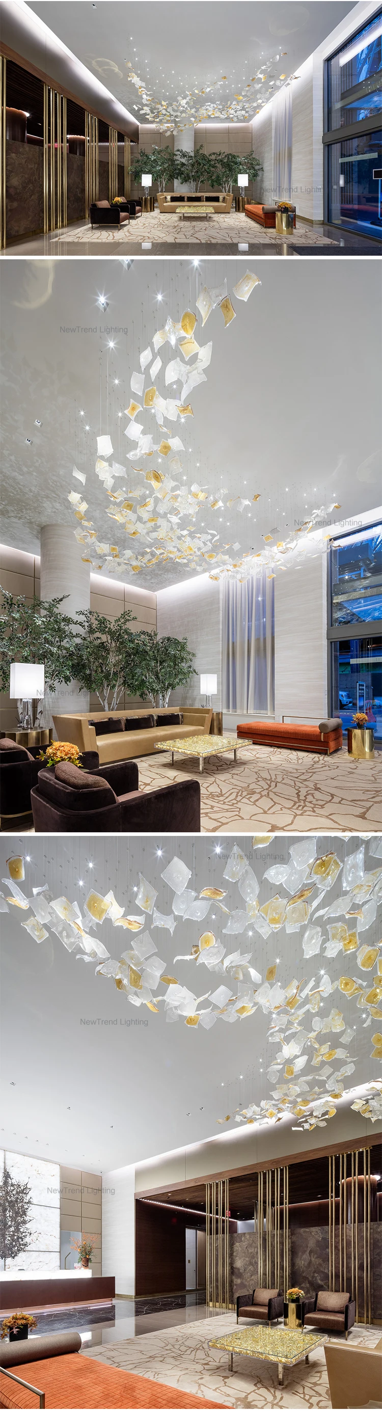 cpl 98 custom large project hall hotel lobby luxury decoration bespoke glass chandelier lamp -1