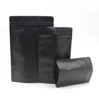 Foil Bag 100% Recycle Biodegradable Custom Logo Resealable Matte Doypack Mylar Ziplock Bags Black Pvc Foil