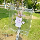 Cute W G Ins Cartoon Bear Pvc Shoulder Bag Summer Cute Transparent Jelly Bag Student Cosmetic Storage Bag