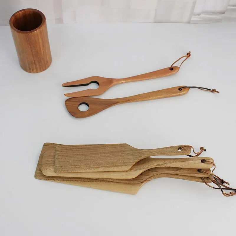 Modern Novel Design wood Spoon Holder Economical Kitchen Cooking Utensil from China Factory