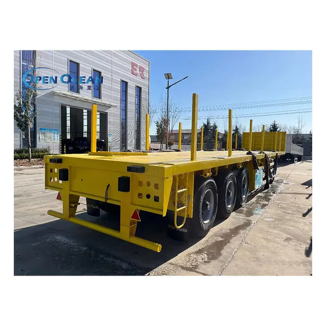 Customizable high quality 3-axis 60-ton 20-foot low-cost flat container 40-foot flat semi-truck trailer hot sale for sale