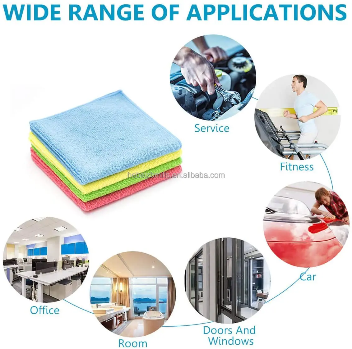 Wholesale High Quality Polished Car Microfiber Cloth Car Kitchen Towel