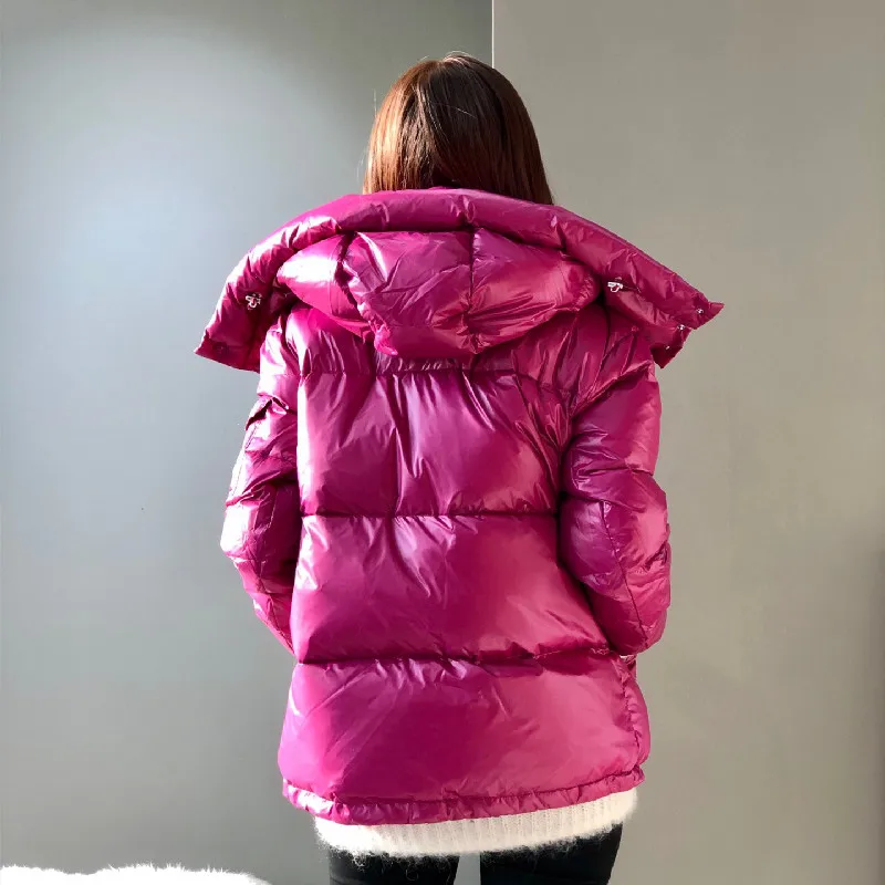 Women Down Jacket White Duck Down Hooded Jackets Warm Winter Coat Parka Female Portable Outwear 0662