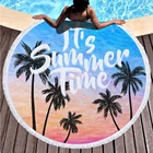 Beach Factory Sale Direct Pattern Round Microfiber Beach Towel With Tassels / Round Beach Towel Custom Design