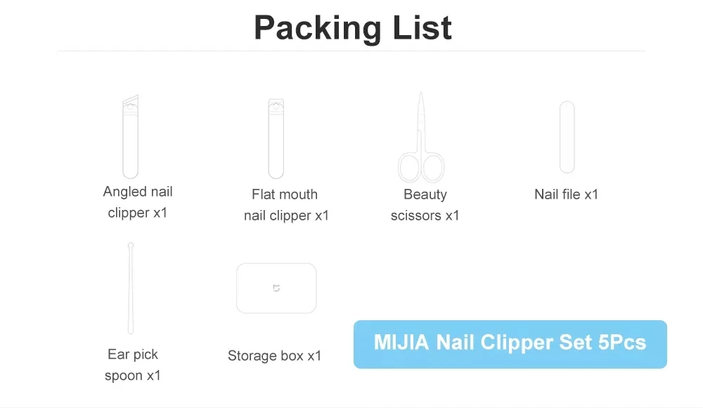 xiaomi mijia 5 piece nail clipper set-6