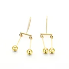 Gold Earring Dainty Bead Cute Gold Plated Stainless Steel Hoop Earring Jewelry Women