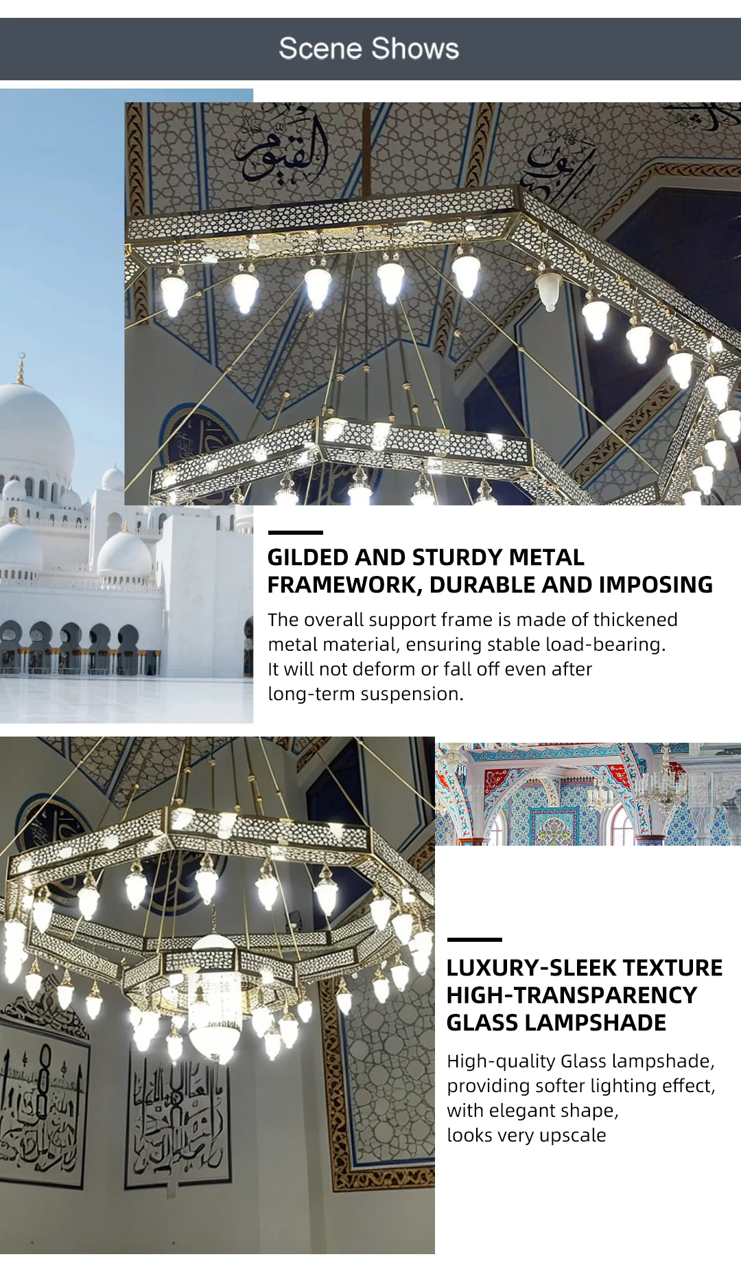cpl 001 oversized islamic geometric chandelier custom led art installation for dome high ceiling atrium-3