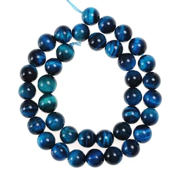4mm Natural Stone Beads Sky Blue Tiger Eye Gemstone Round Loose Beads