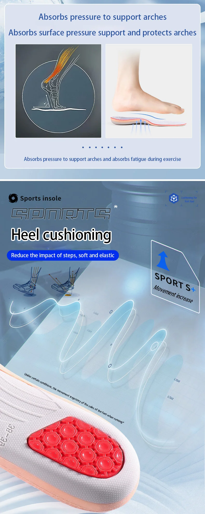 Custom Anti Slip Sports Insoles TPU Arch Support Wholesale Custom Anti Slip Sports Insoles TPU Arch Support Wholesale
