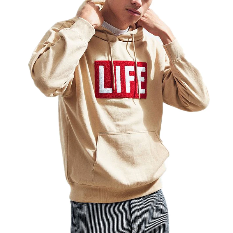 Life chenille patch hoodie sweatshirt Clearance