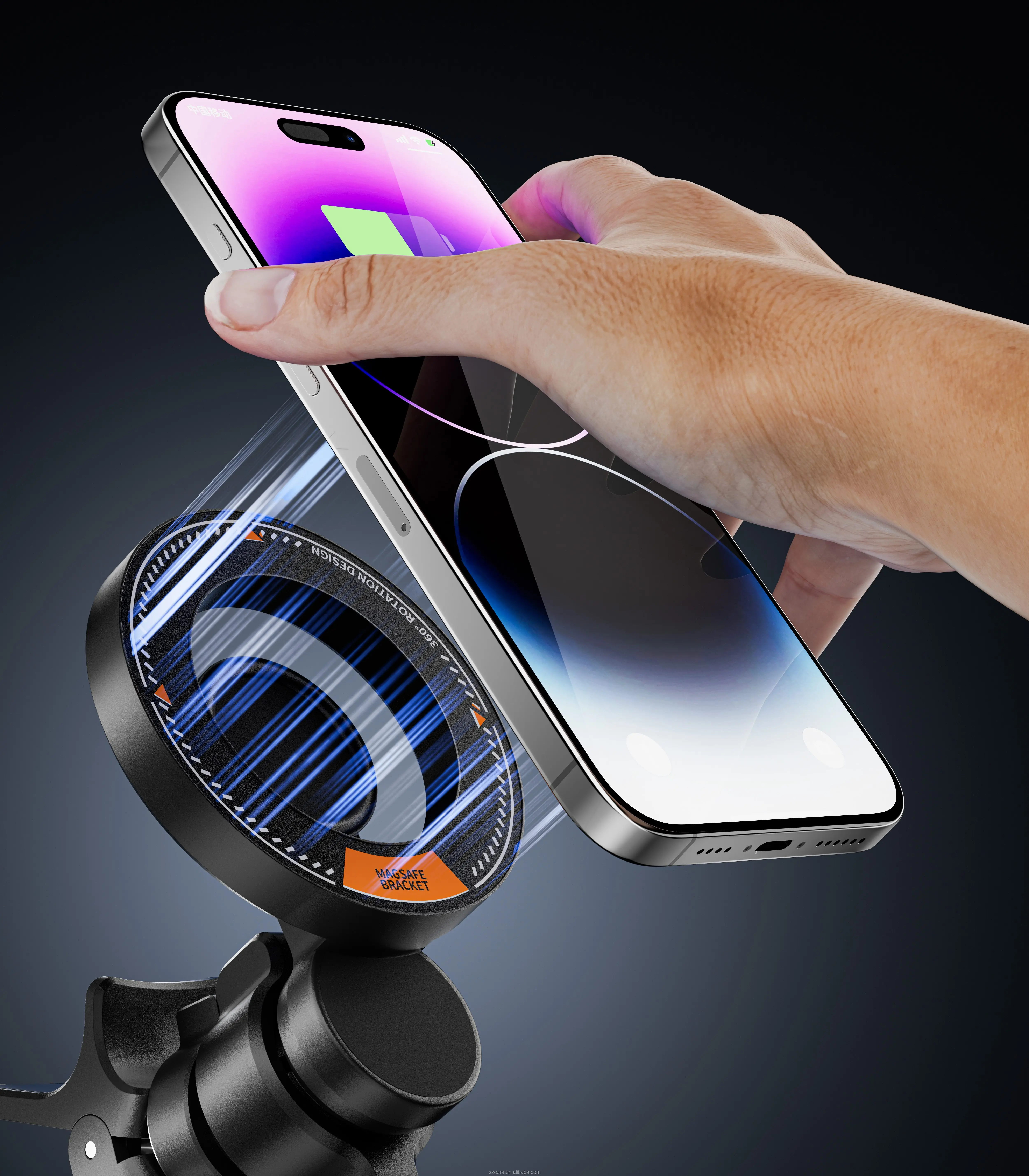 Magnetic Car Phone Holder 360 Degree Rotating Dashboard Windshield Air Vent Mount ABS Neodymium Magnet Universal Fit Sturdy