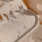 Fashion Earrings Fashion Butterfly Rhinestone Tassel Earrings Female Personality Earrings