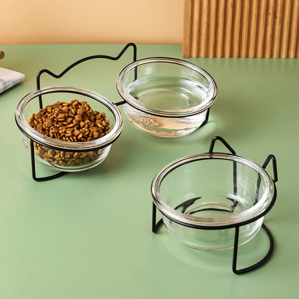 easy to clean sustainable glass cat bowls