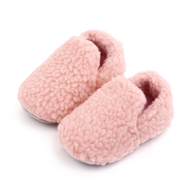 Winter Autumn Warm Baby Infant Toddler Girls Boys Plush Slippers Rubber Sole Slip on Loafers Causal Shoes Princes Shoes Gift supplier