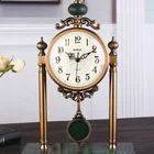 European Style Retro Creative Marble Swing Decoration Table Clock