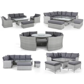 HomeCome Factory Wholesale Modern Gray Rattan Wicker Garden Sets Outdoor Furniture Sofa For Courtyard Lawn Patio