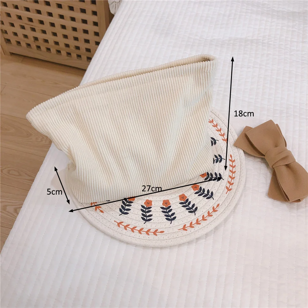 Purses Smile Dots Makeup Organizer Storage Makeup Bag Women Corduroy Cosmetic Bag details