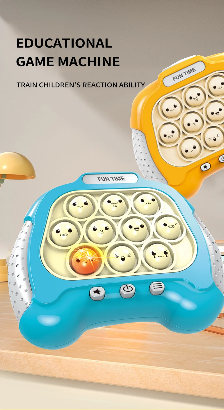Chengji children's electronic handheld popping bubble fidget puzzle game machine light up quick push up toy