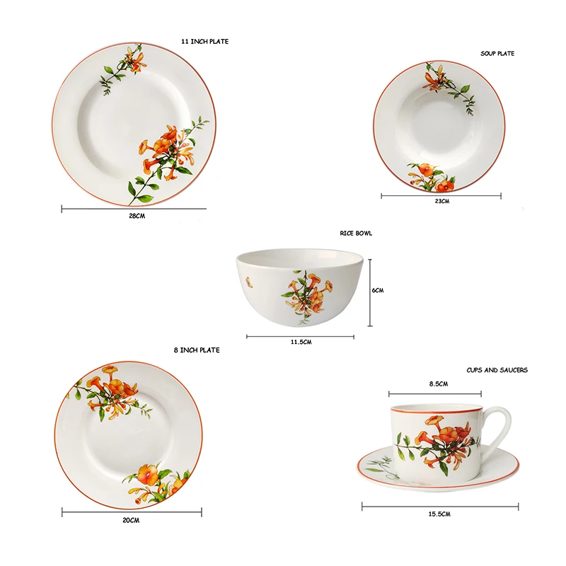 Fokison Dinner 30pcs 12 Pcs Set Tableware Ceramic Made In China Dinnerware With Cheap Prices