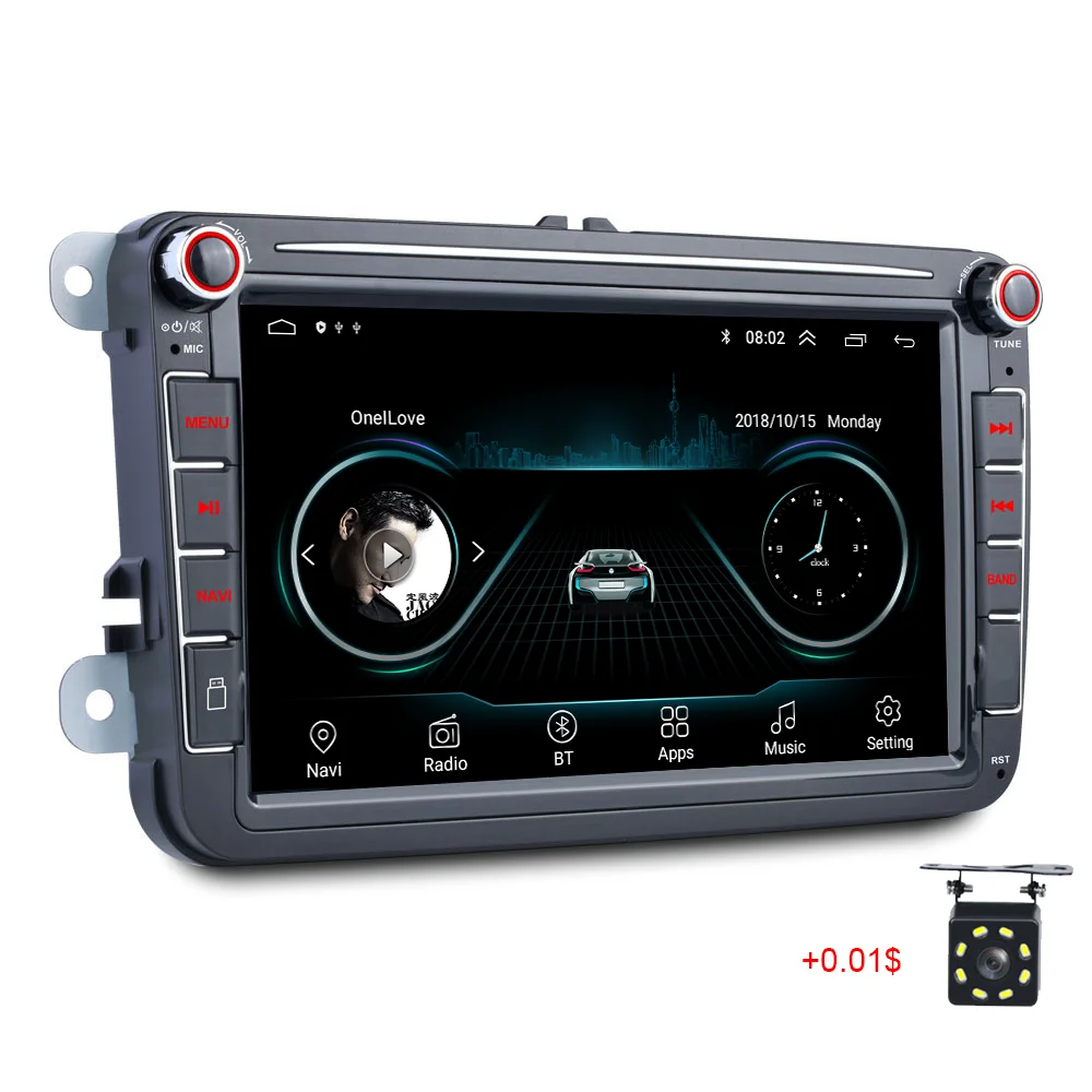 Autoradio 1+16gb Wifi Mirror Gps Bt 8'' Double Din Car Audio Radio Stereo For Vw Passat Polo Golf 6 - Buy Car Radio For Vw,Gps Car Player For Vw,8