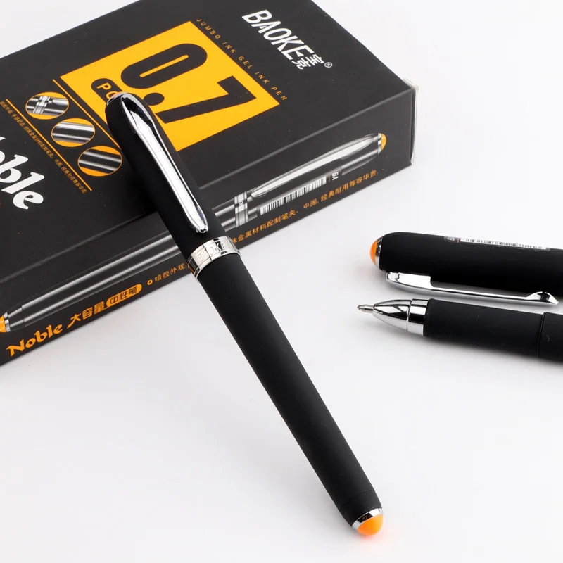 12pcs Baoke Gel ink pen 1.0mm business writing office stationery pens black 