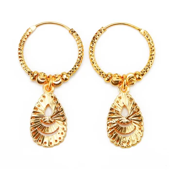 Jinxiuxing 24 Karat Gold Hoop Earrings Trendy Small Gold Beaded Hoop Earring Ball Hoop Earrings for Women
