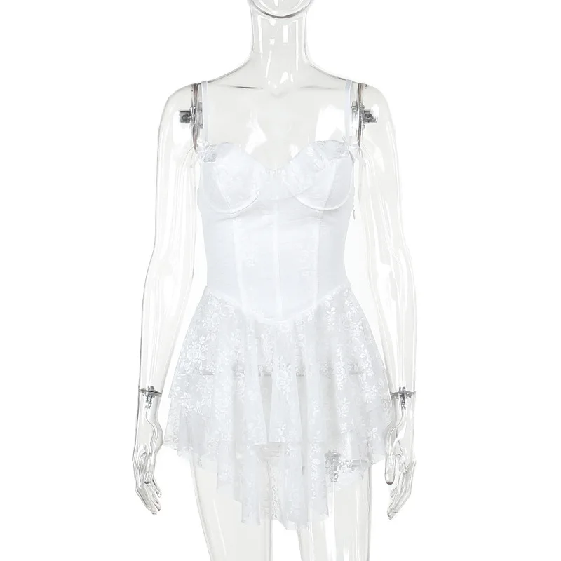 Sexy Suspender Back Hollow Slim Mini Dress