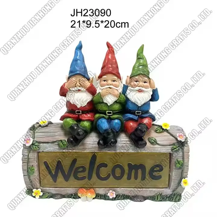 Ornaments Ground Figurine Christmas Resin Garden Dwarf Sculpture Statue Gnomes Solar Light