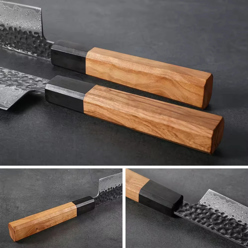 Professional Quality Wood Handle 8 Inch High Carbon 3 Layer Japanese Stainless Steel Kitchen Chef Knife