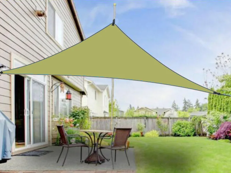 Outdoor Triangle Sun Shadow Shade Sail Garden Swimming Pool Oxford Waterproof Shade Sail