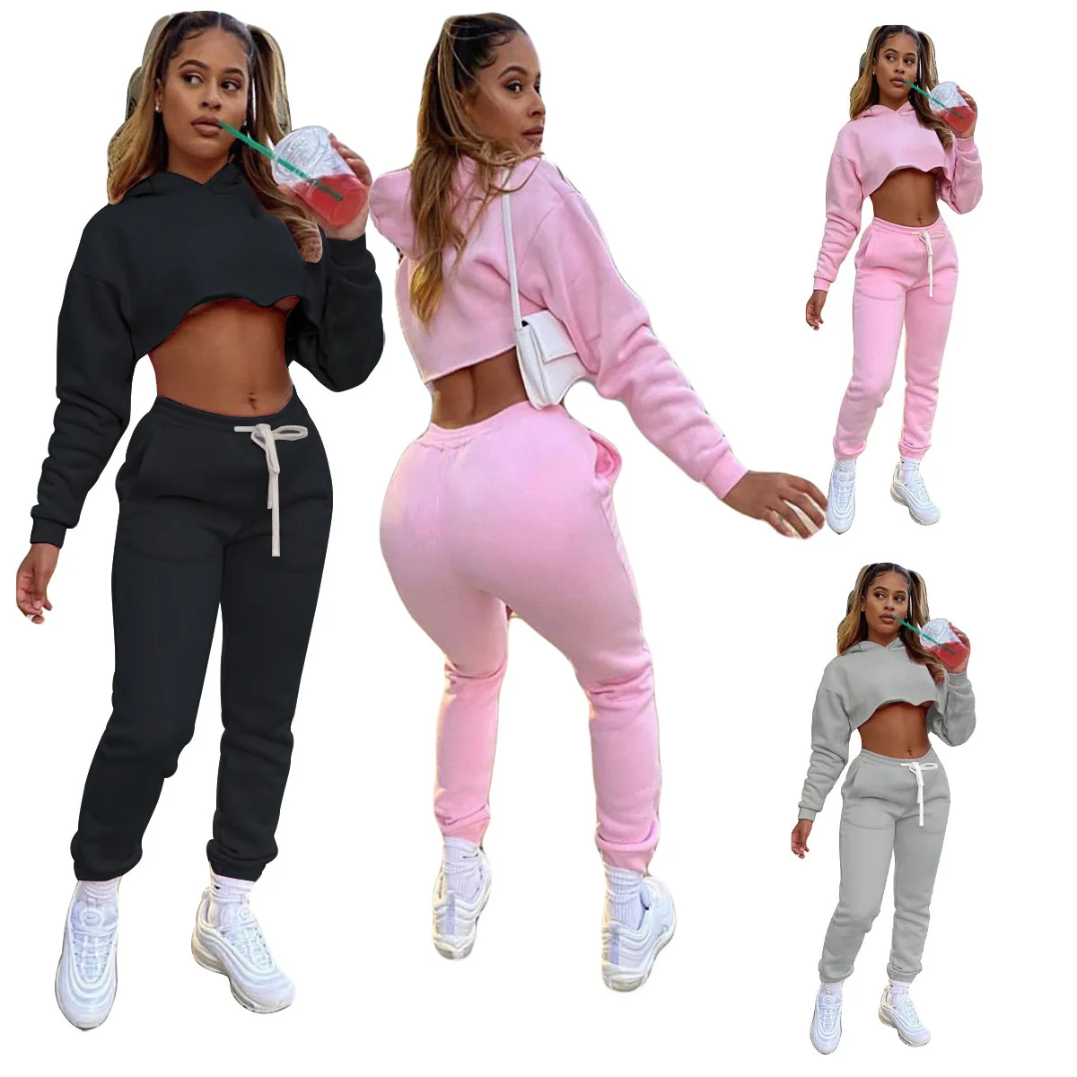 plus size crop top hoodies