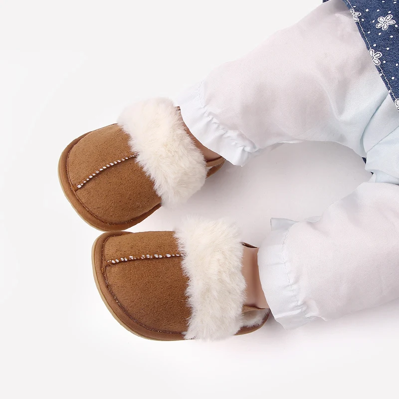 High Quality Add Plush Warm Baby Toddler slippers Anti-slip TPR Outsole details