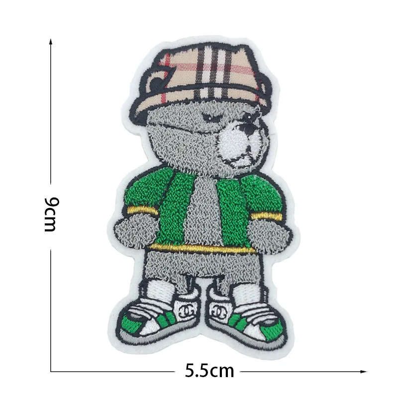 Spot Bear 3D Embroidery Patch Chenille Embroidered Letter Iron On Patches logo