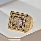 Ring Rings Men Ring Hip Hop Square Ring With Zircon Rings For Men