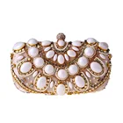 Beautiful and shiny metal purse beaded clutch bridal clutch