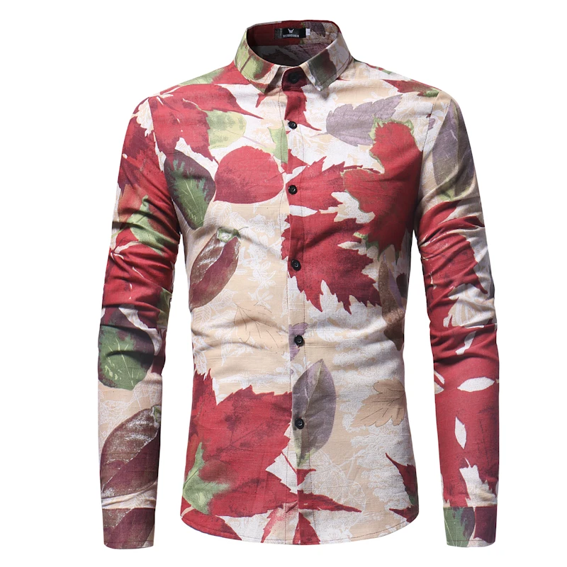 2019 Men Long Sleeve Shirt Fancy Shirt 