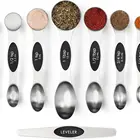 Custom Double Head Stainless Steel Adjustable Coffee Magnetic Measuring Spoons Set Of 8 Pieces