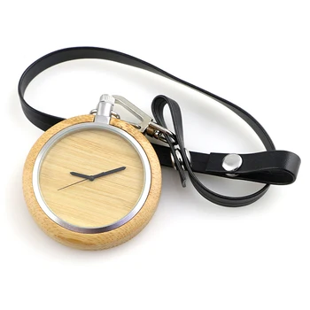japan handmade chronograph metal bamboo wood pocket watch for men and women