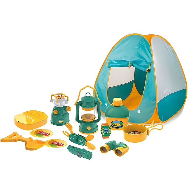 Soli Toy Camping Gear Tool Play Pretend Pack for Kids Outdoor Indoor Camp Set