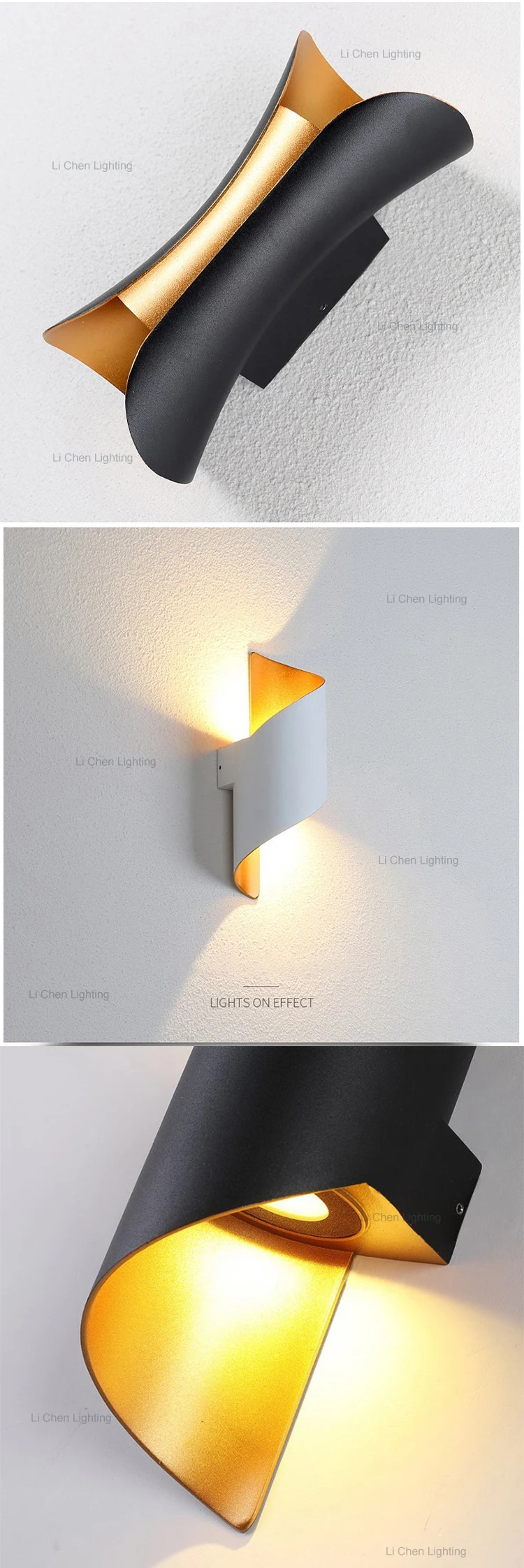 bd14 hotel outdoor lighting hanging surface mounted lantern corridor modern led wall lamp ip65 up down wall light -2